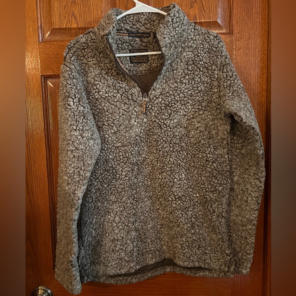 Washed Stone & Beaten Medium Fleece 1/4 Zip Pullover Sweater
